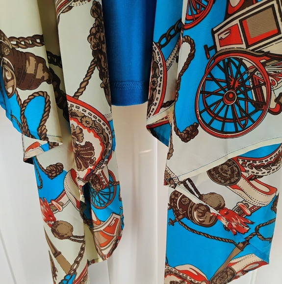 Blue and Cream Women's Cardigan/Jacket by Joan Boyce - Picture 2 of 11